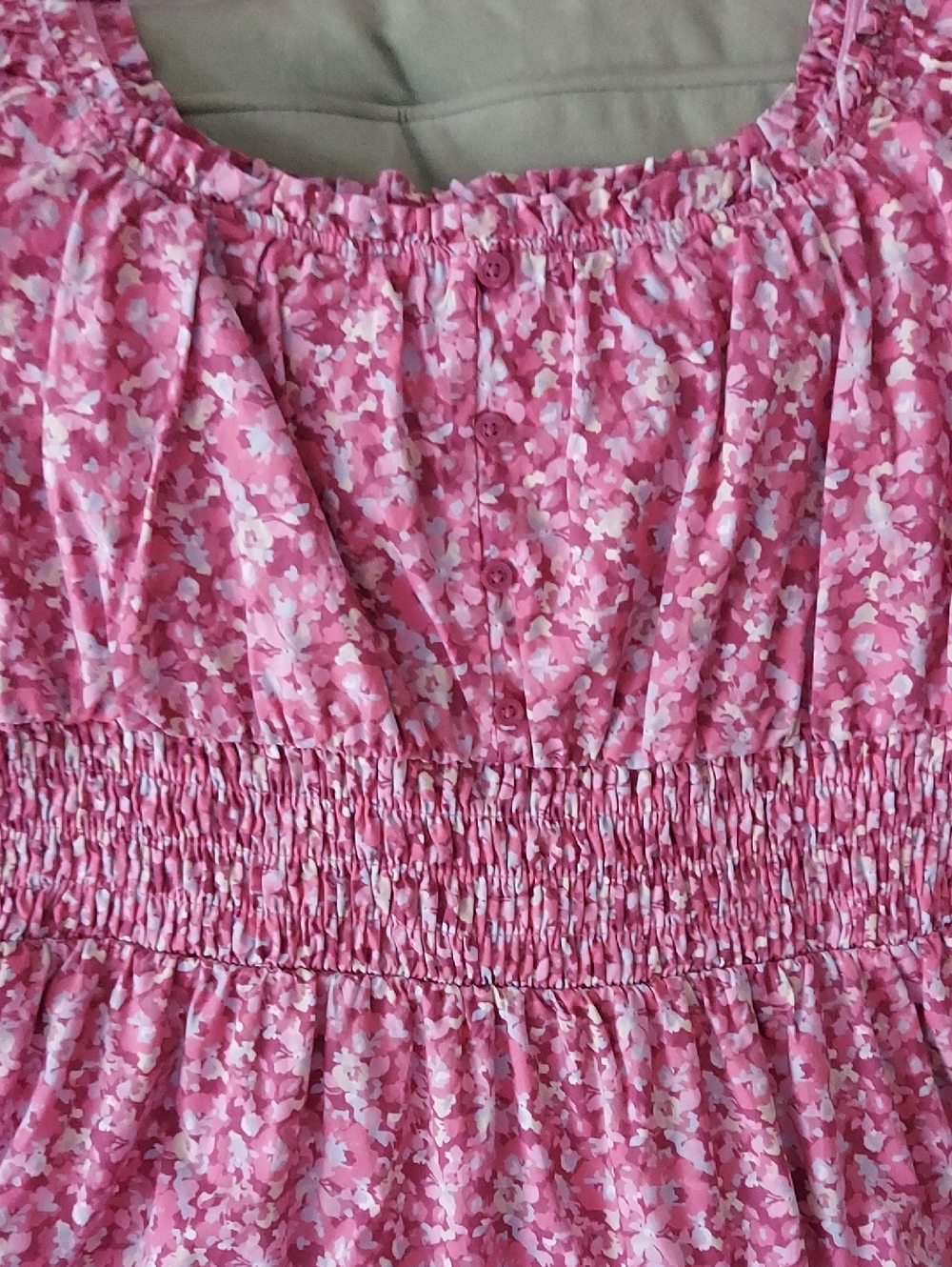 Universal Thread Cotton Pink Floral Midi Dress - Picture 3 of 7